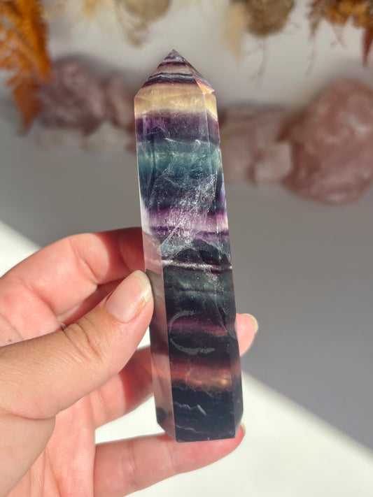 Rainbow Fluorite Tower (A)
