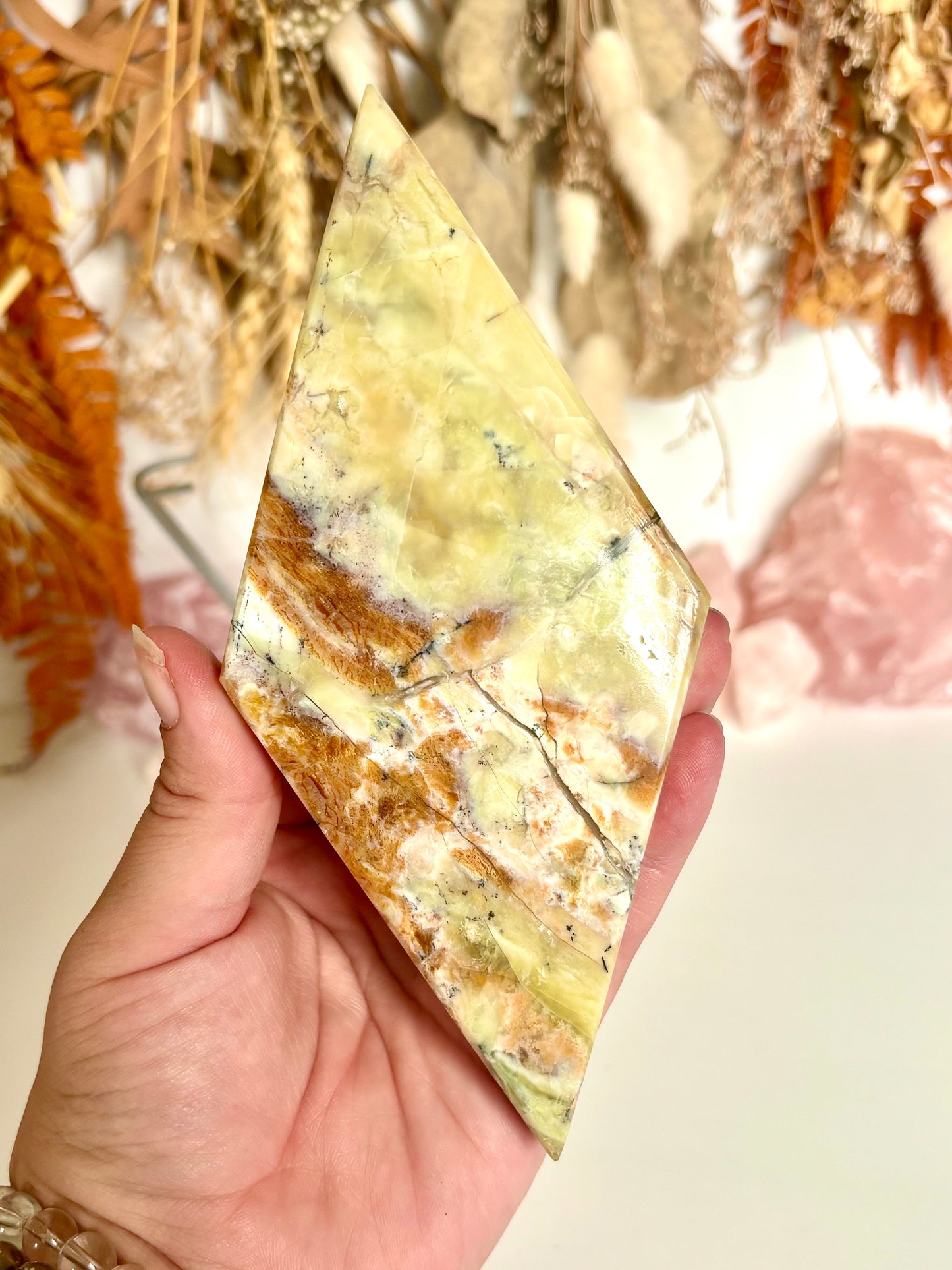 Green Opal Diamond & Stand
