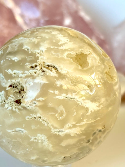 Plume Flower Agate Sphere (Indonesia)