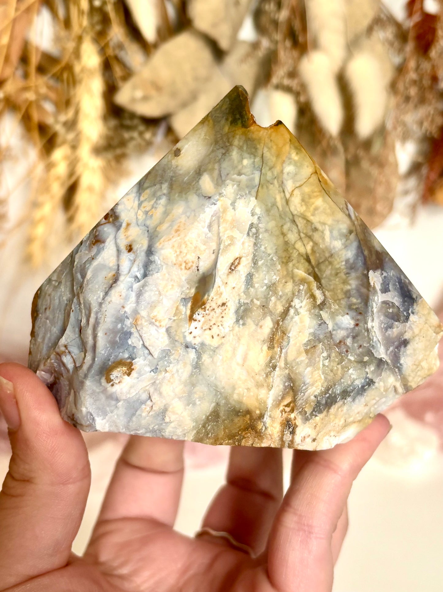 Opaque Purple Chalcedony Cut Base