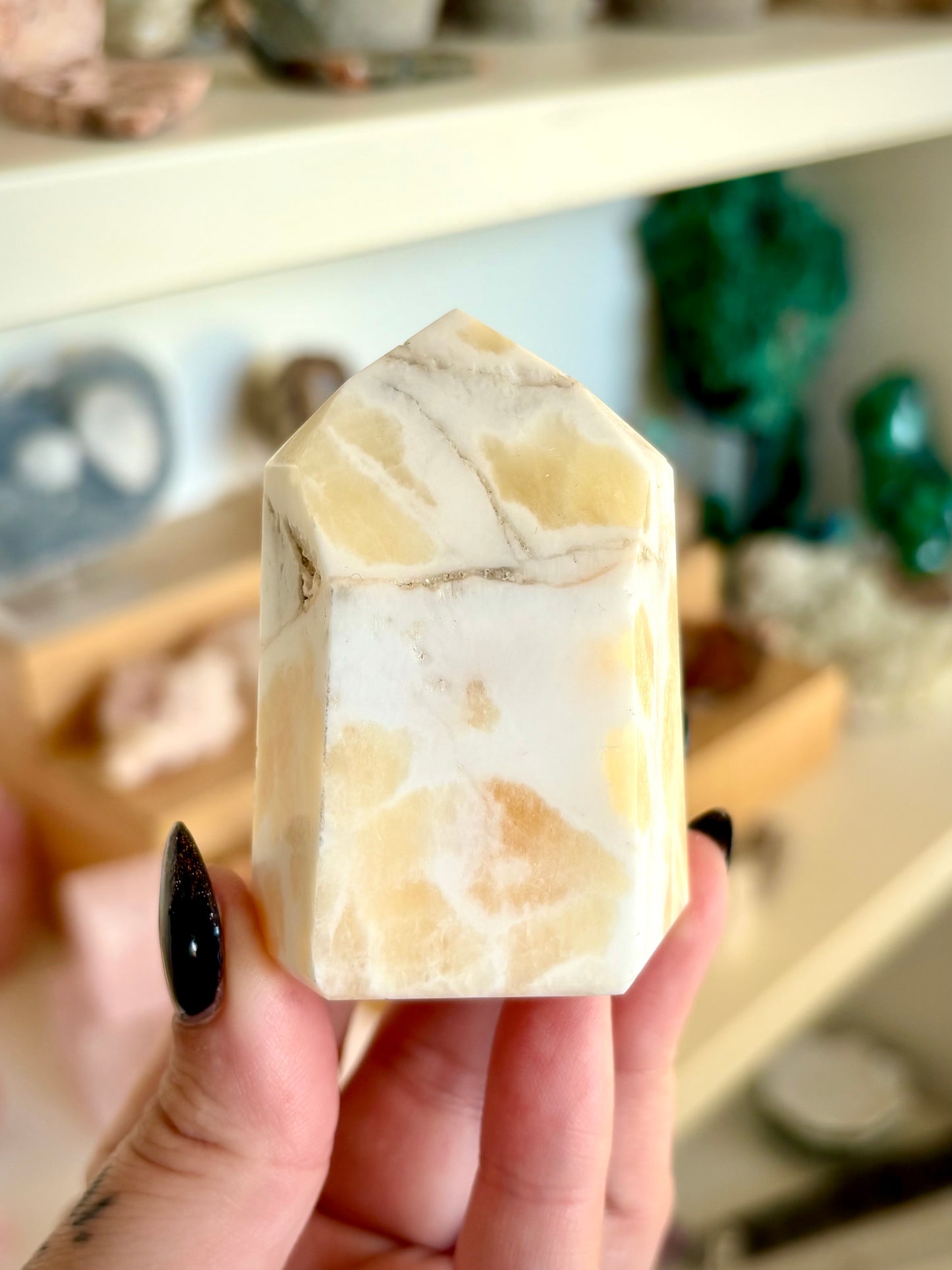 Orange/Yellow & Opaque Calcite Tower