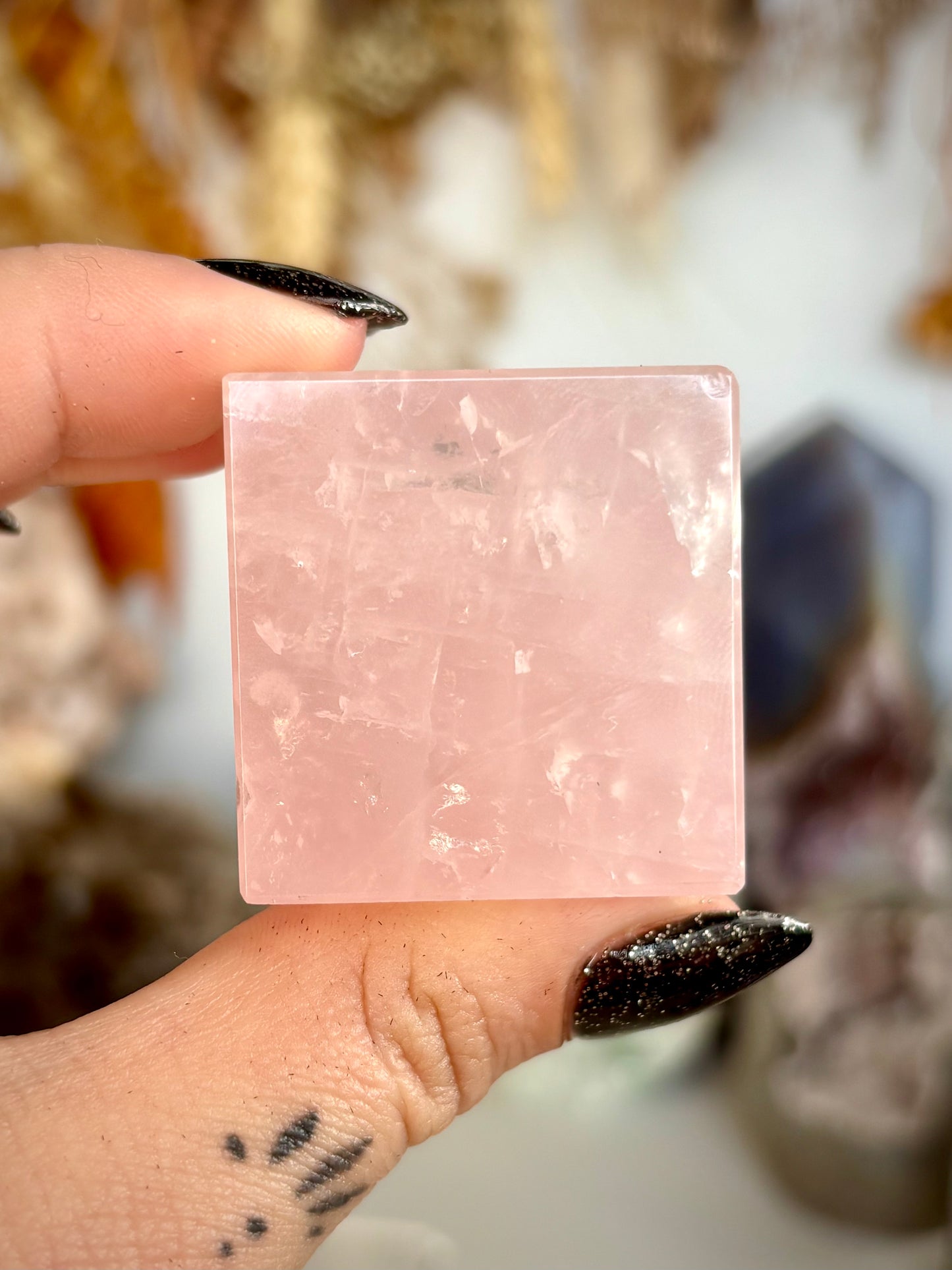 Rose Quartz Floating Cube