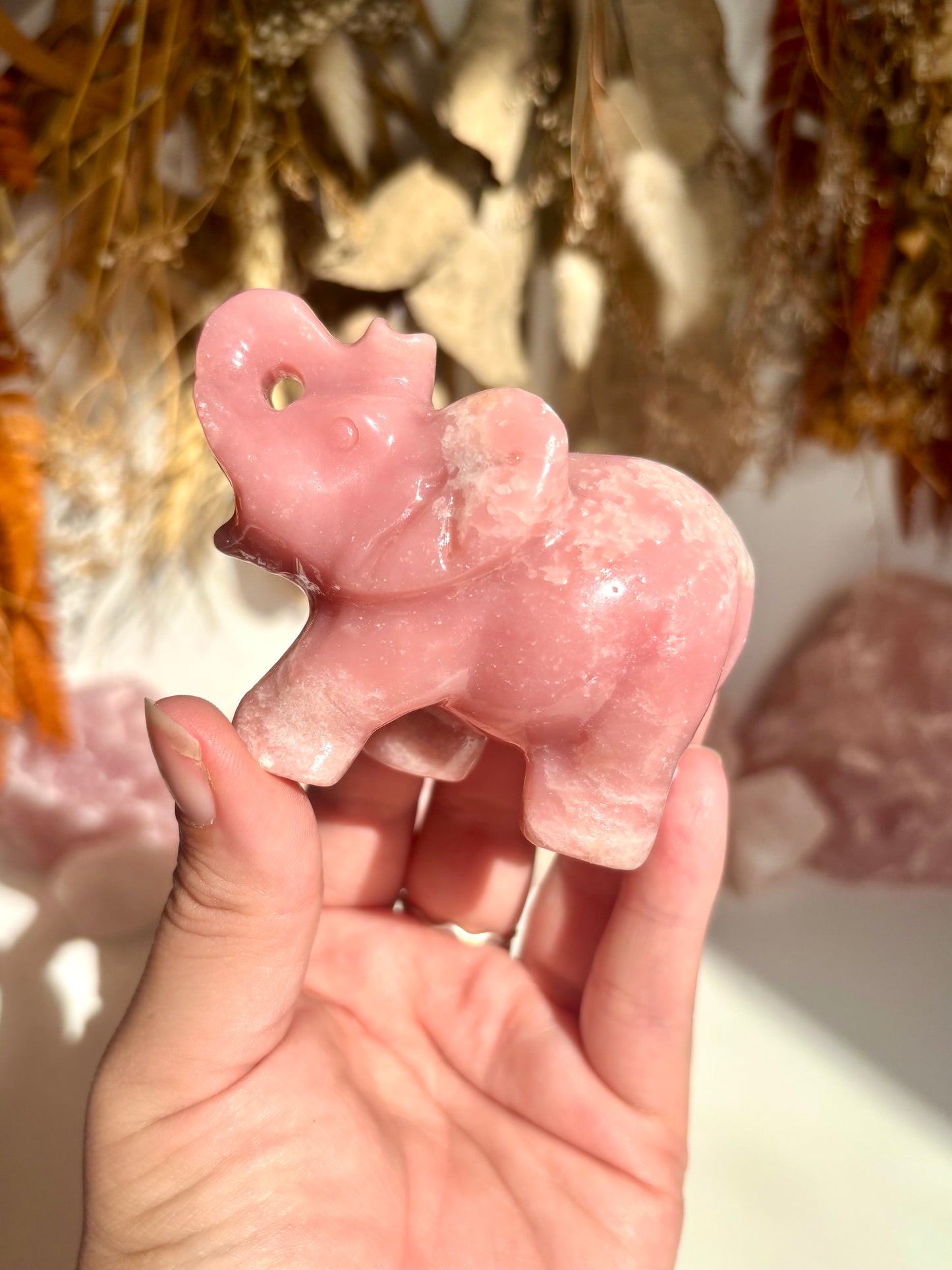 Pink Opal Elephant