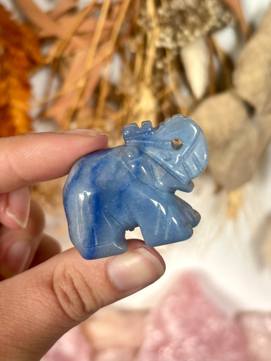 Blue Aventurine Elephant