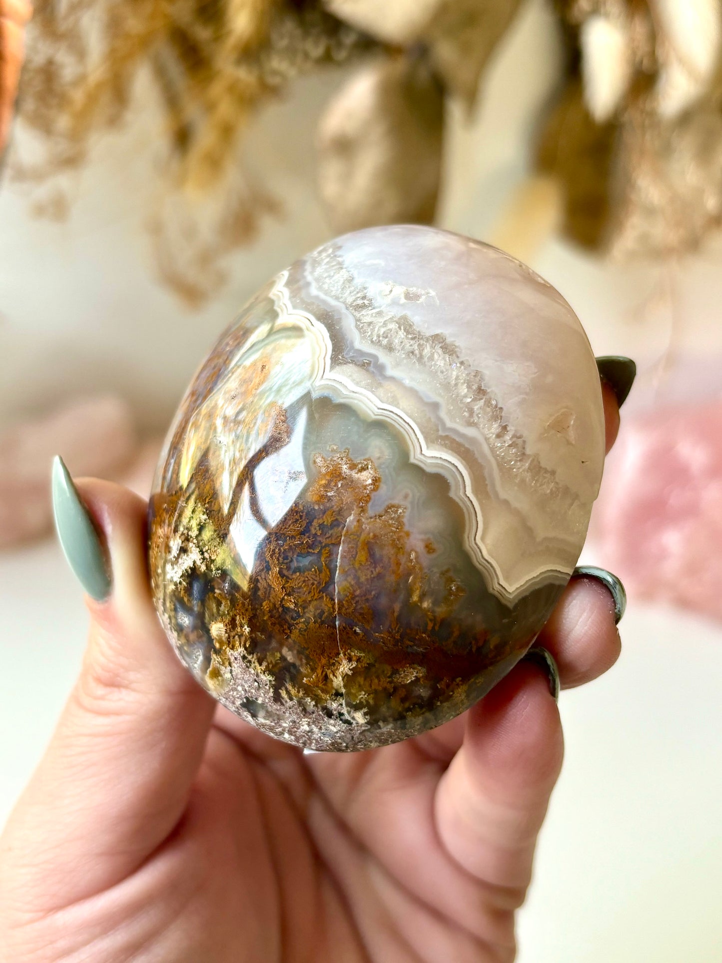 Nebula Agate Palm Stone