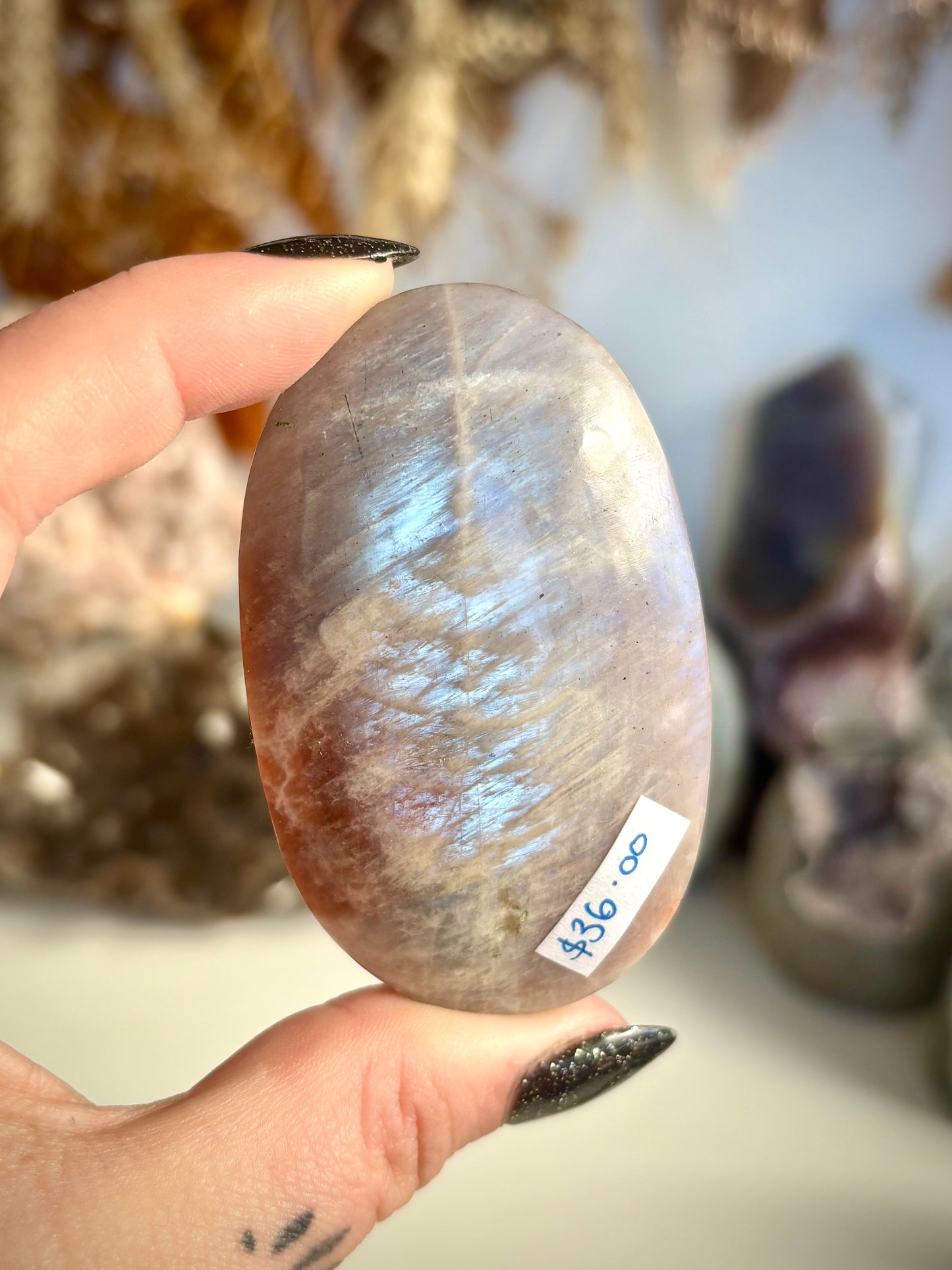 Moonstone & Sunstone Palm Stone
