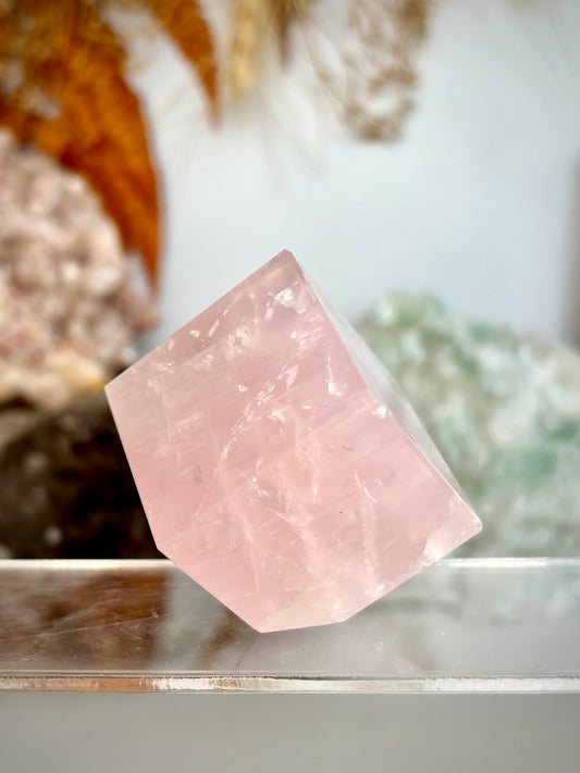 Rose Quartz Floating Cube