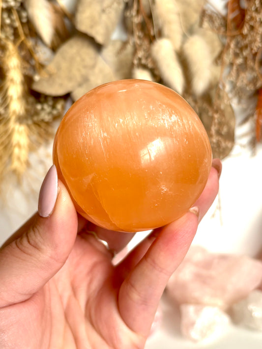 Orange Selenite Sphere