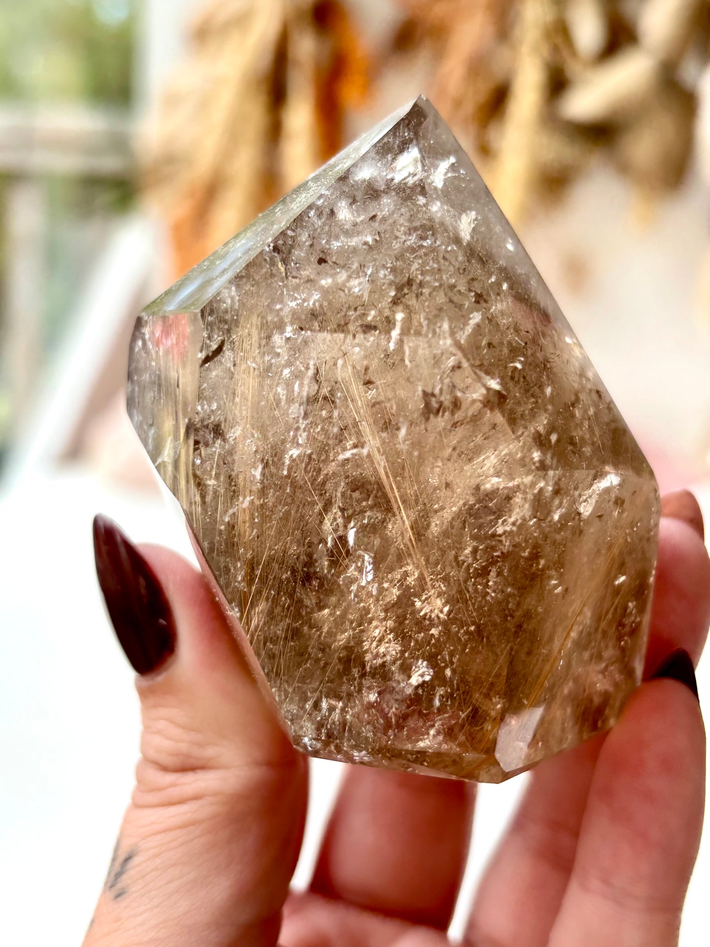 Rutilated Smoky Quartz Tower