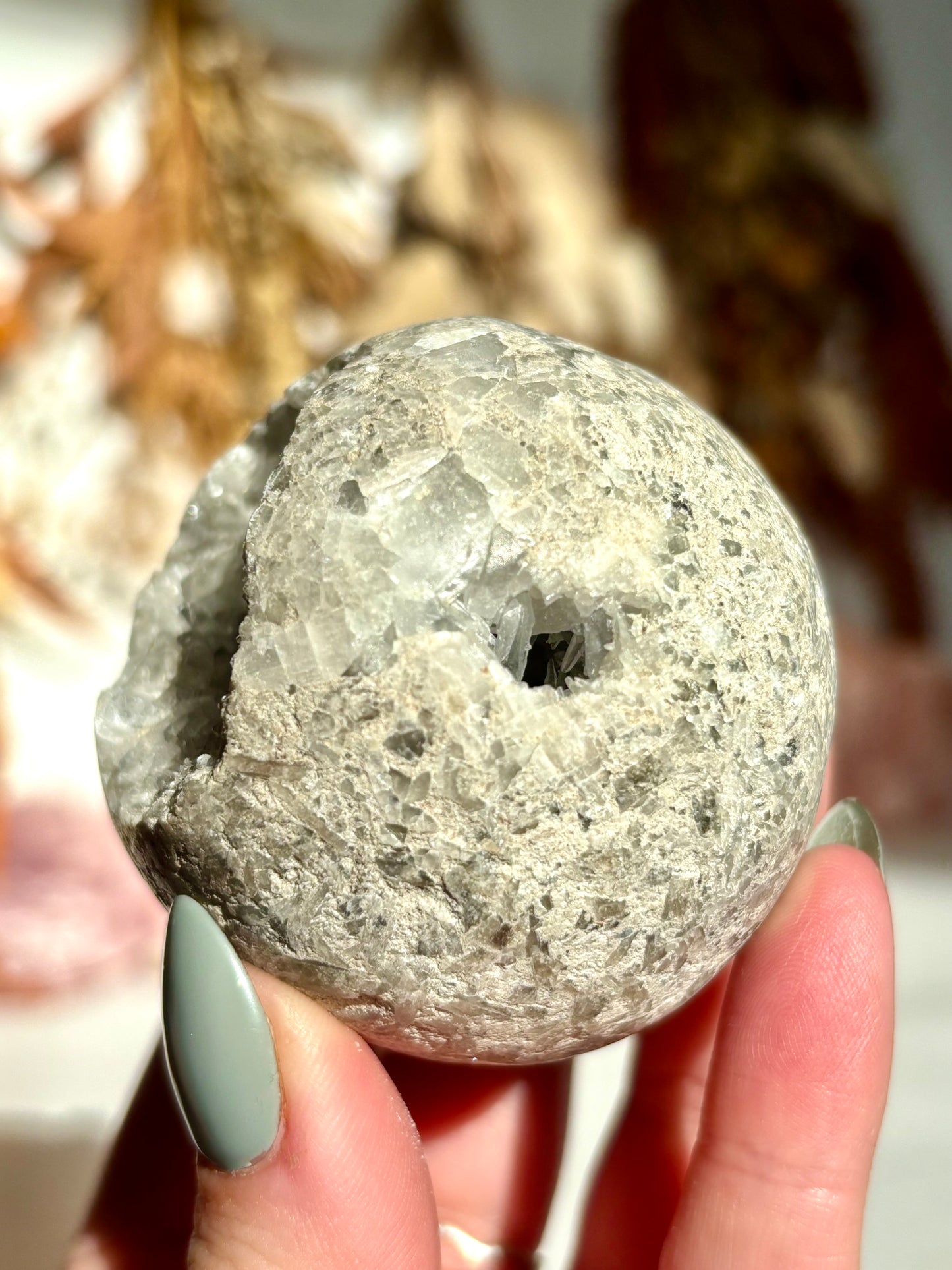 Needle Quartz Geode Sphere