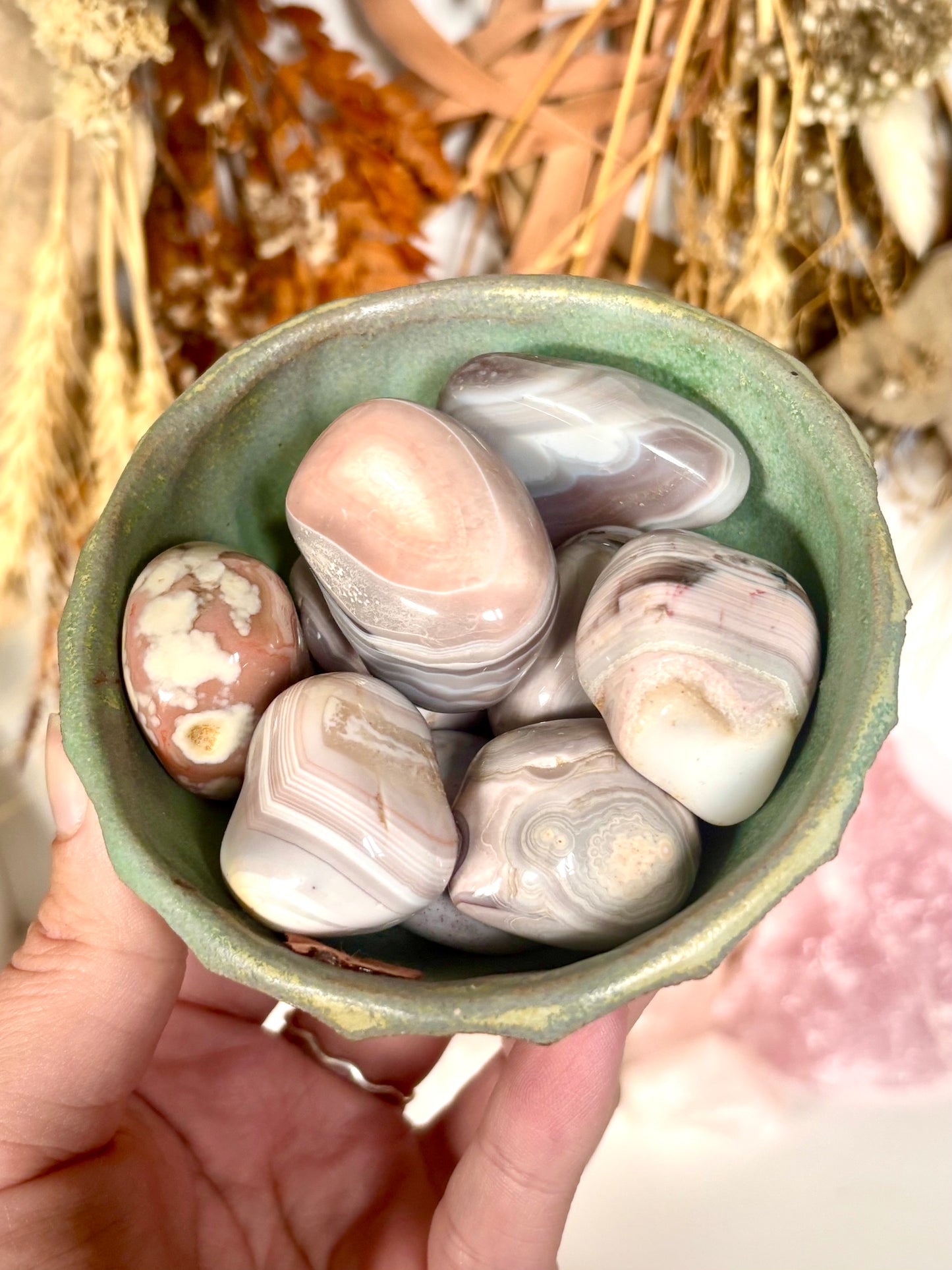 Pink Botswana Agate Tumble XL