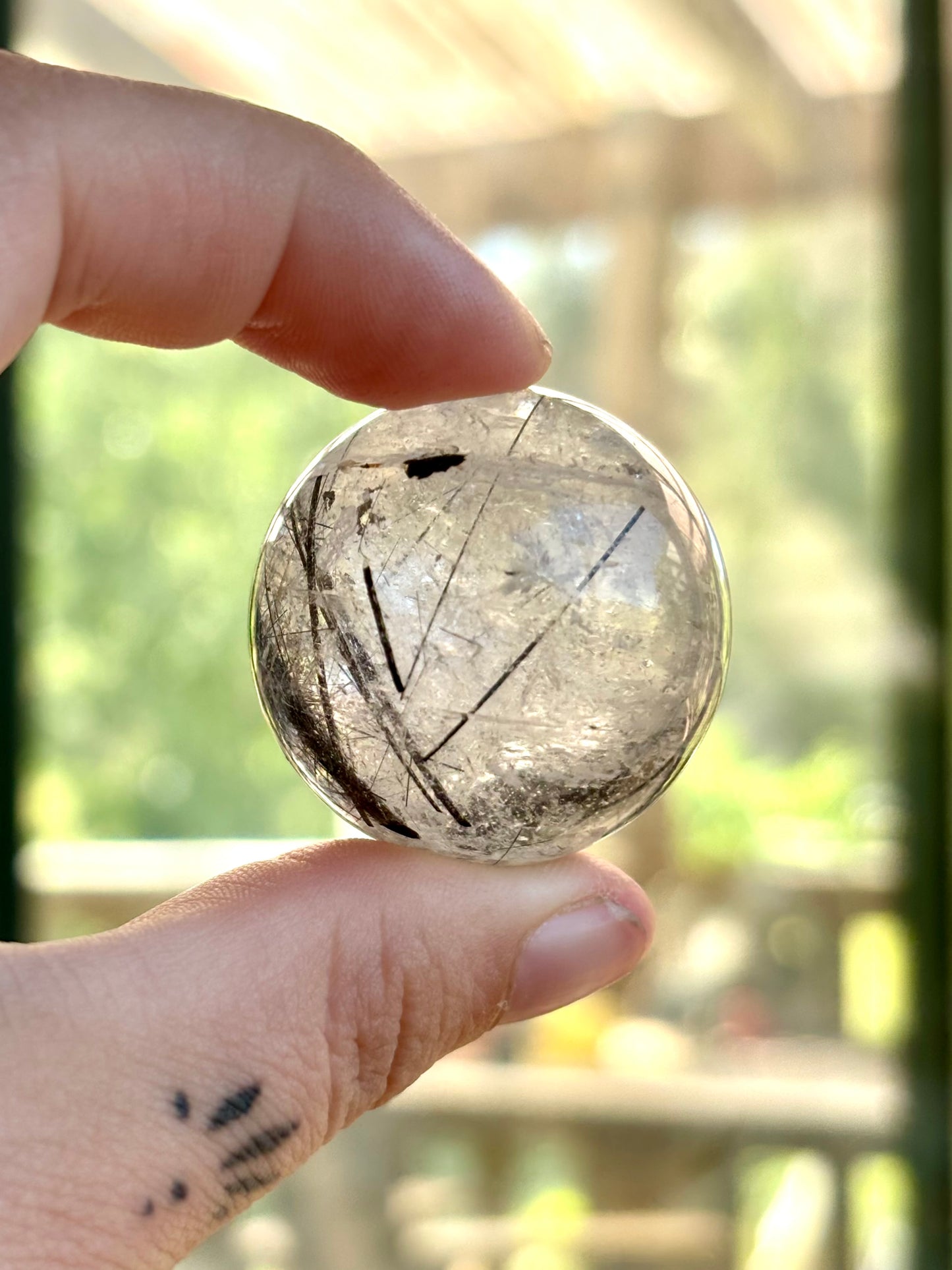 Black Tourmaline in Quartz Sphere