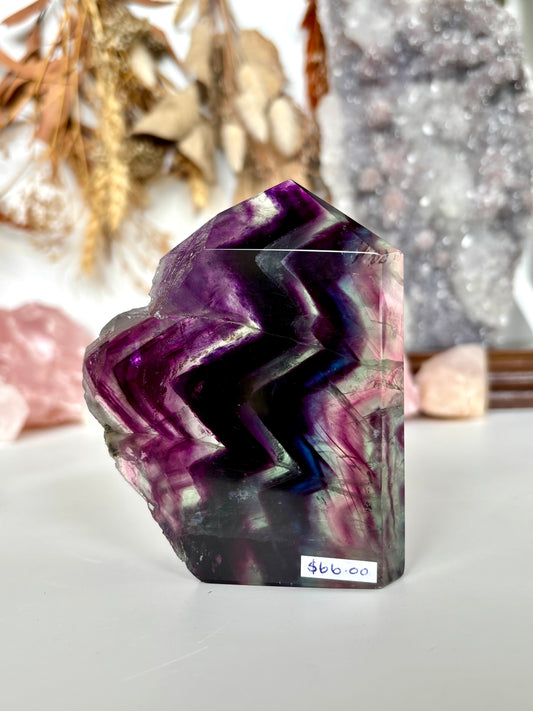 Rainbow Fluorite Slab Point