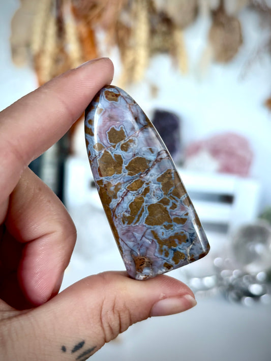 Indonesian Cotton Candy Agate with Blue Chalcedony Mini Freeform