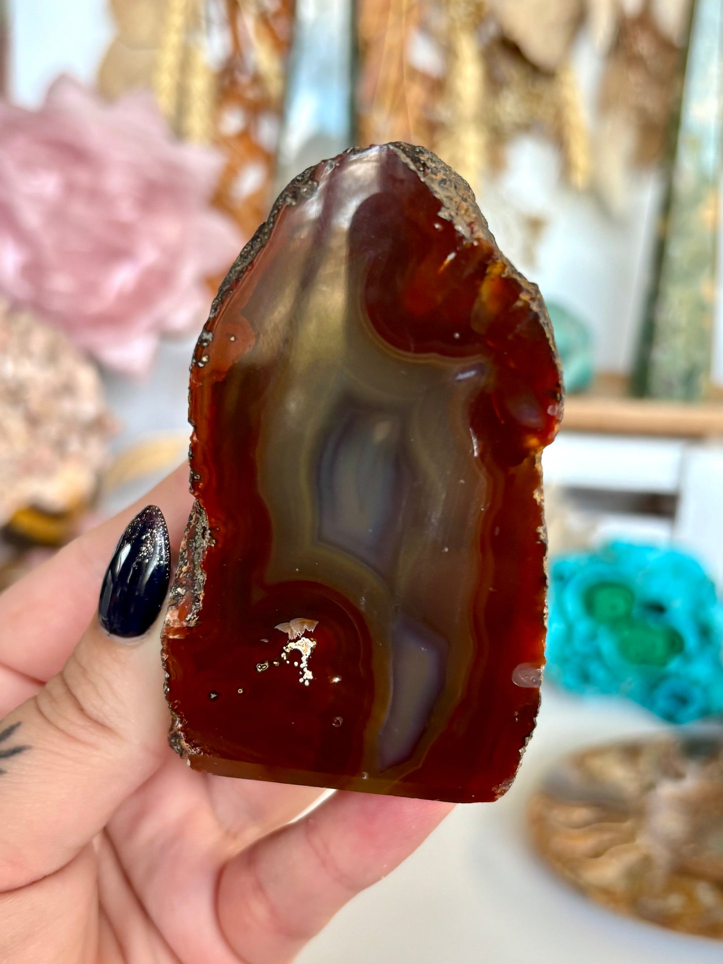 Brazilian Agate Semi-Polished Cutbase