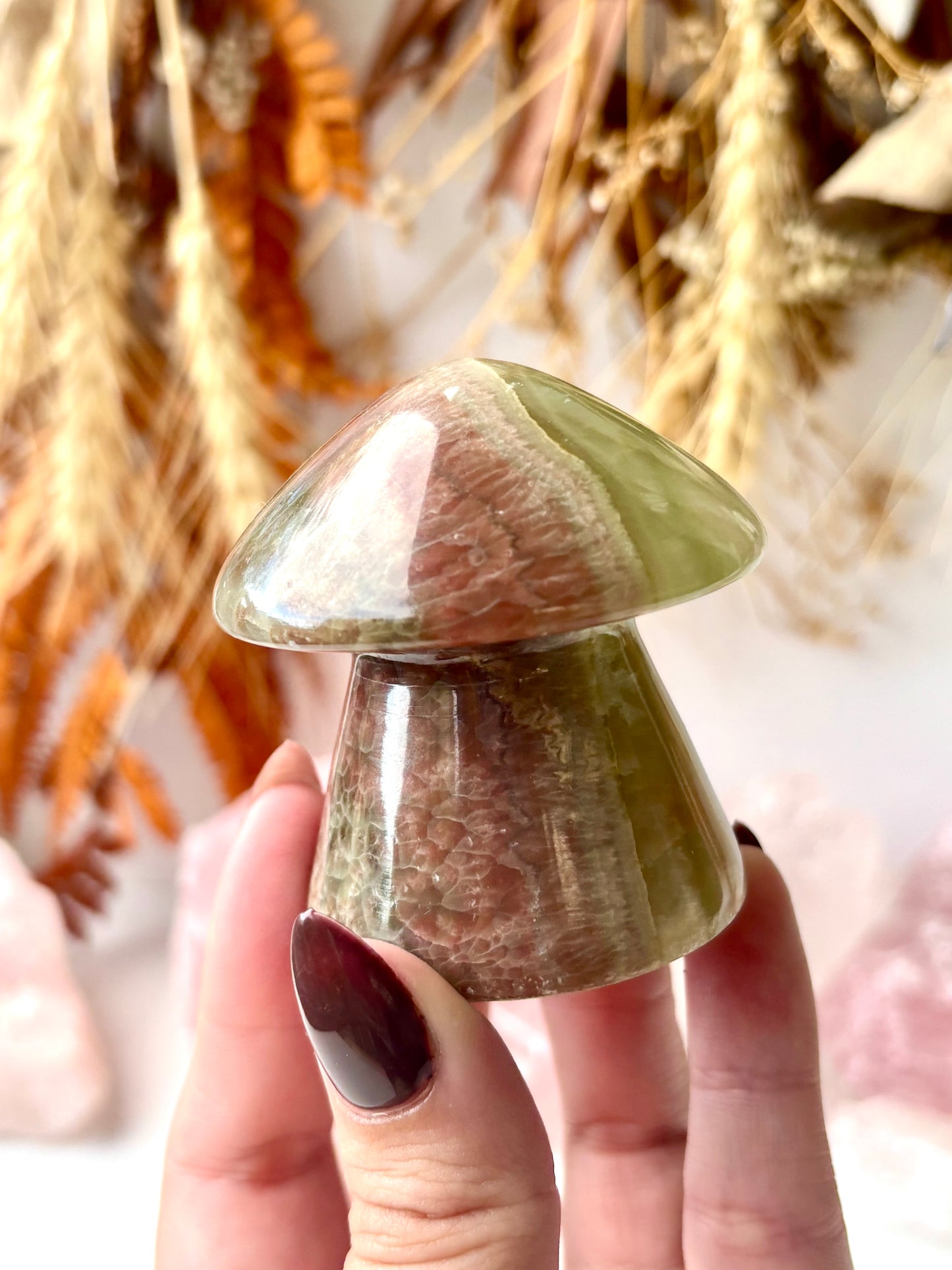 Rainbow Calcite Mushroom