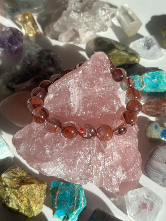 Fire Quartz Chunky Bead Bracelet