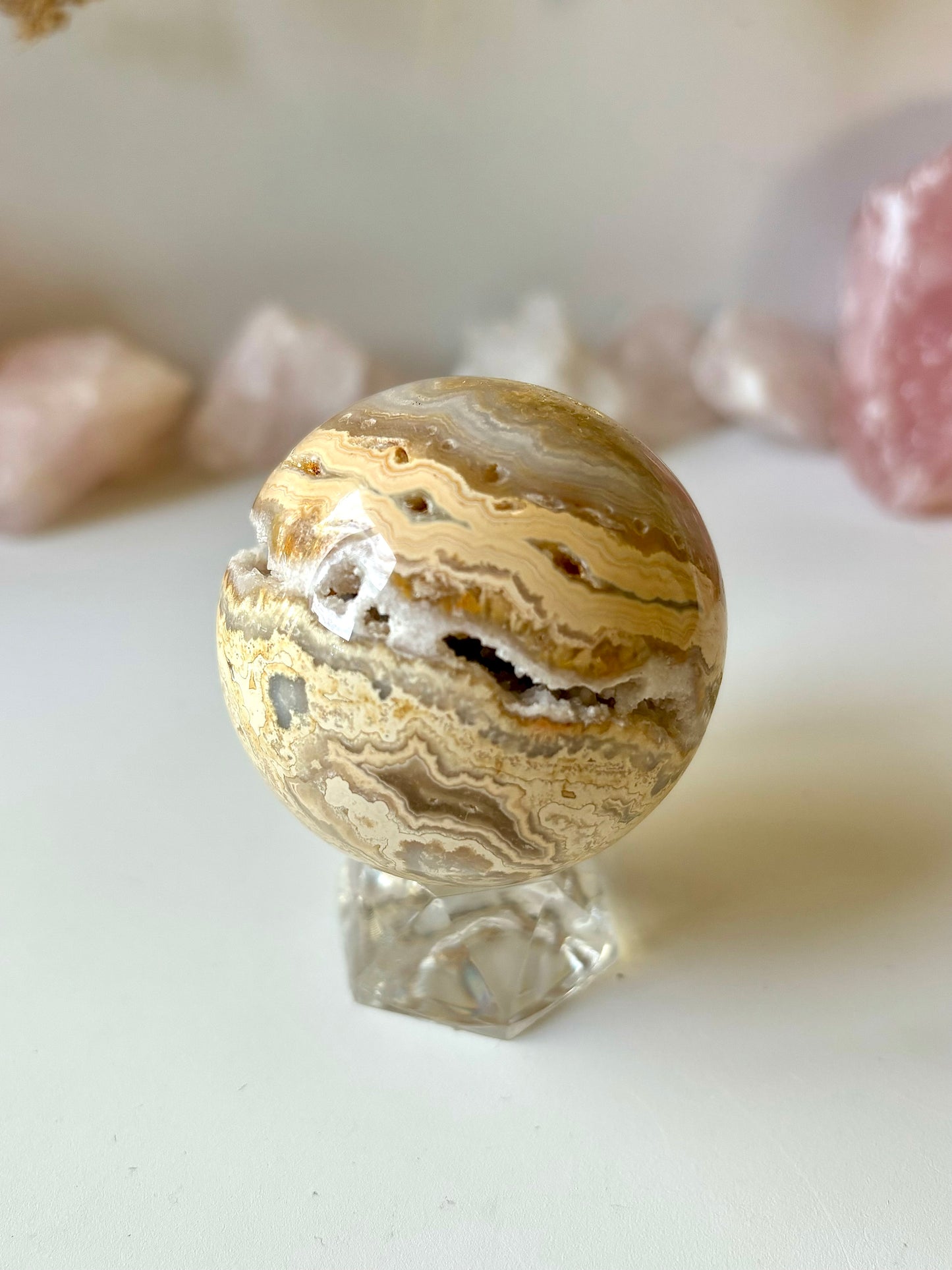 Golden Lace Agate Sphere (B)