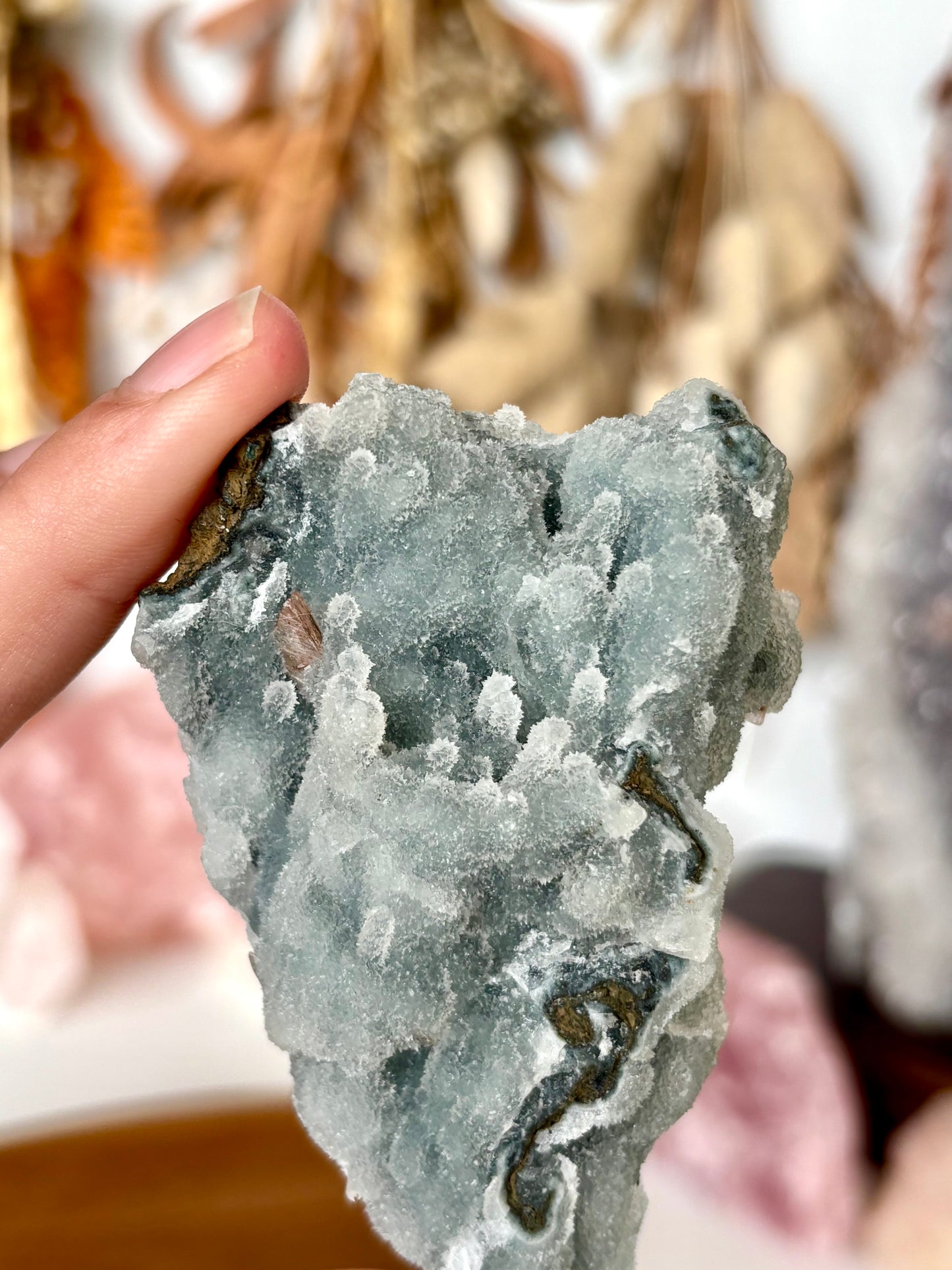 Chalcedony Druse & Red Heulandite