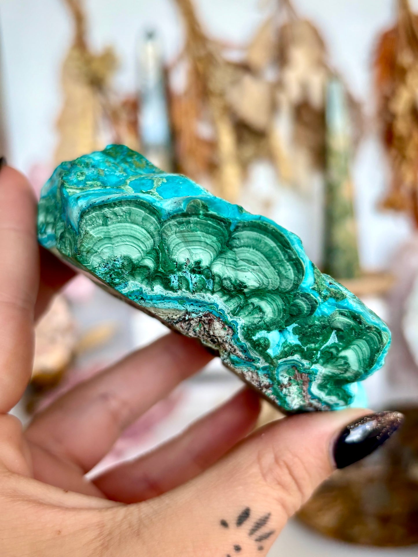 Malachite & Chrysocolla Semi-Polished Freeform