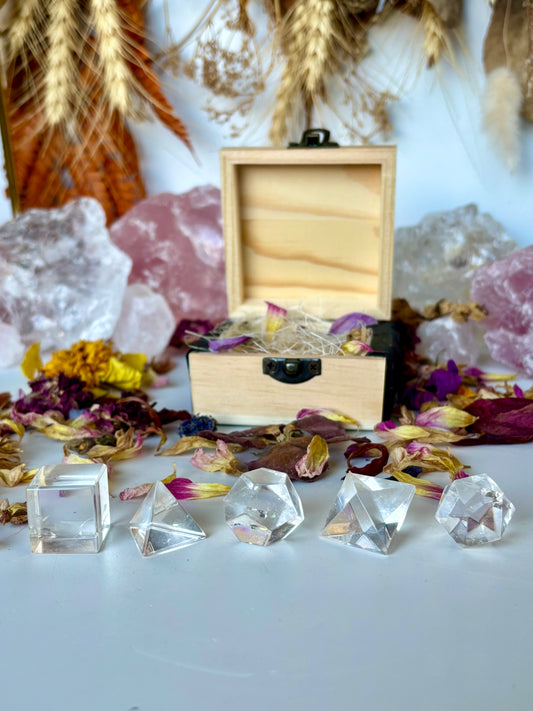 Clear Quartz Platonic Set