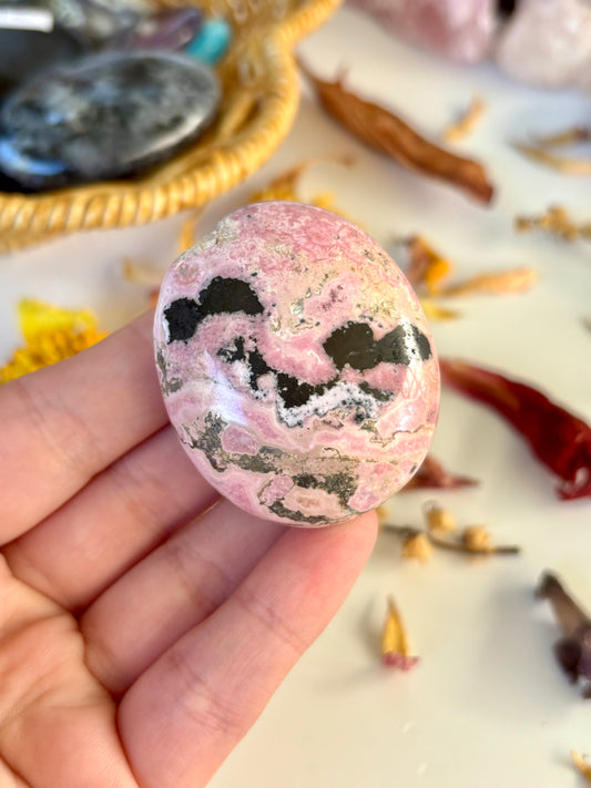 Peruvian Rhodonite Palm Stone