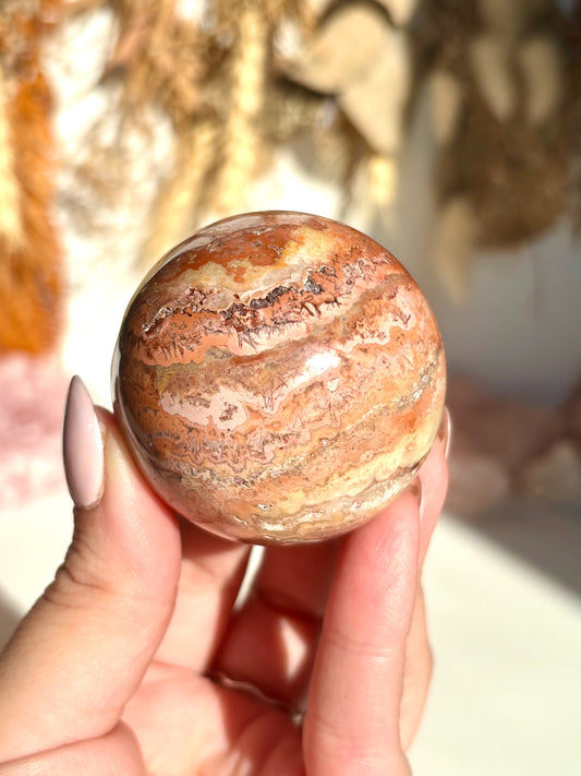 Pink Lace Agate Sphere (Indonesia)