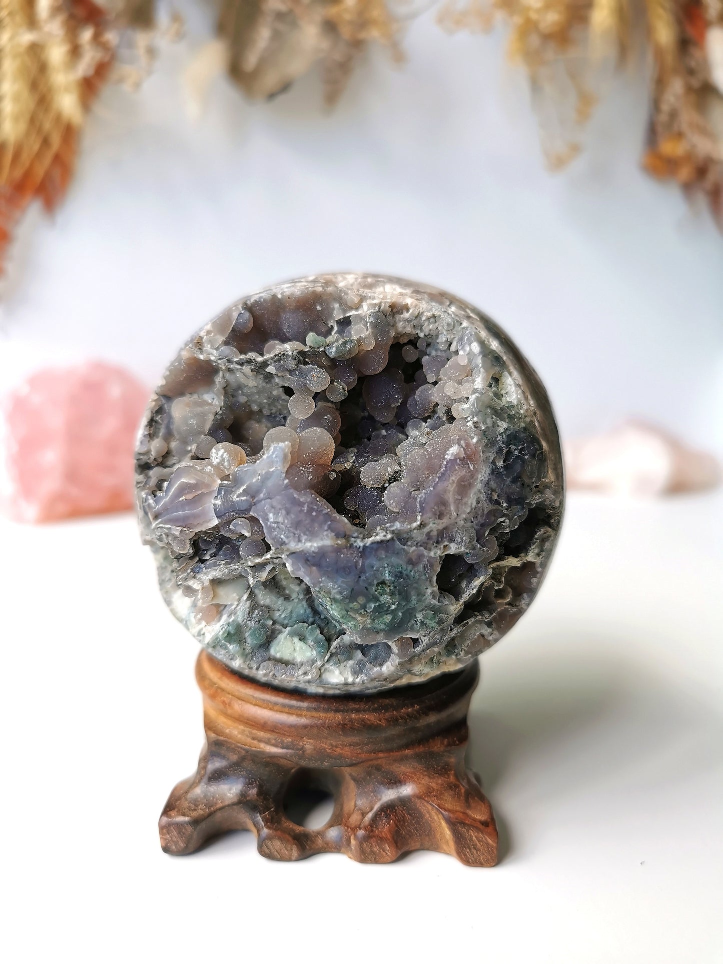 Grape Agate Sphere & stand
