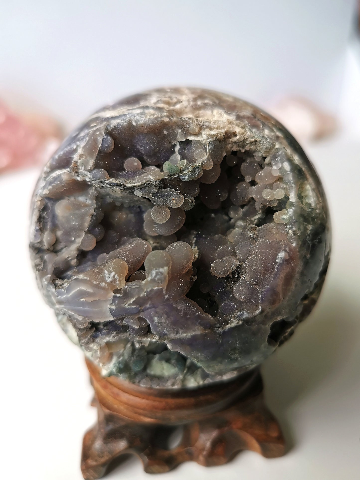 Grape Agate Sphere & stand