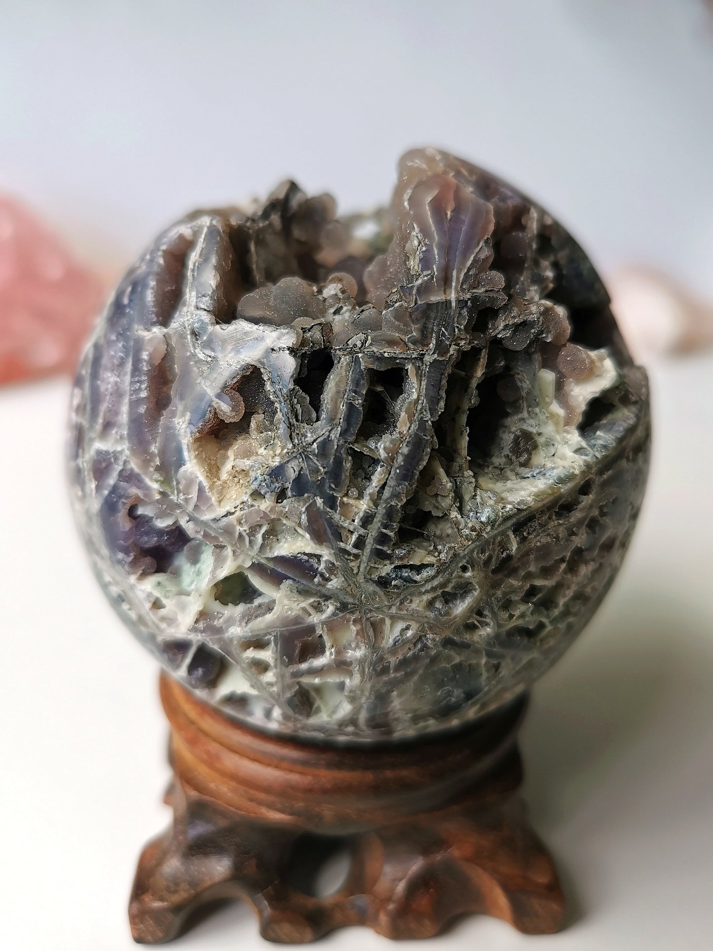 Grape Agate Sphere & stand