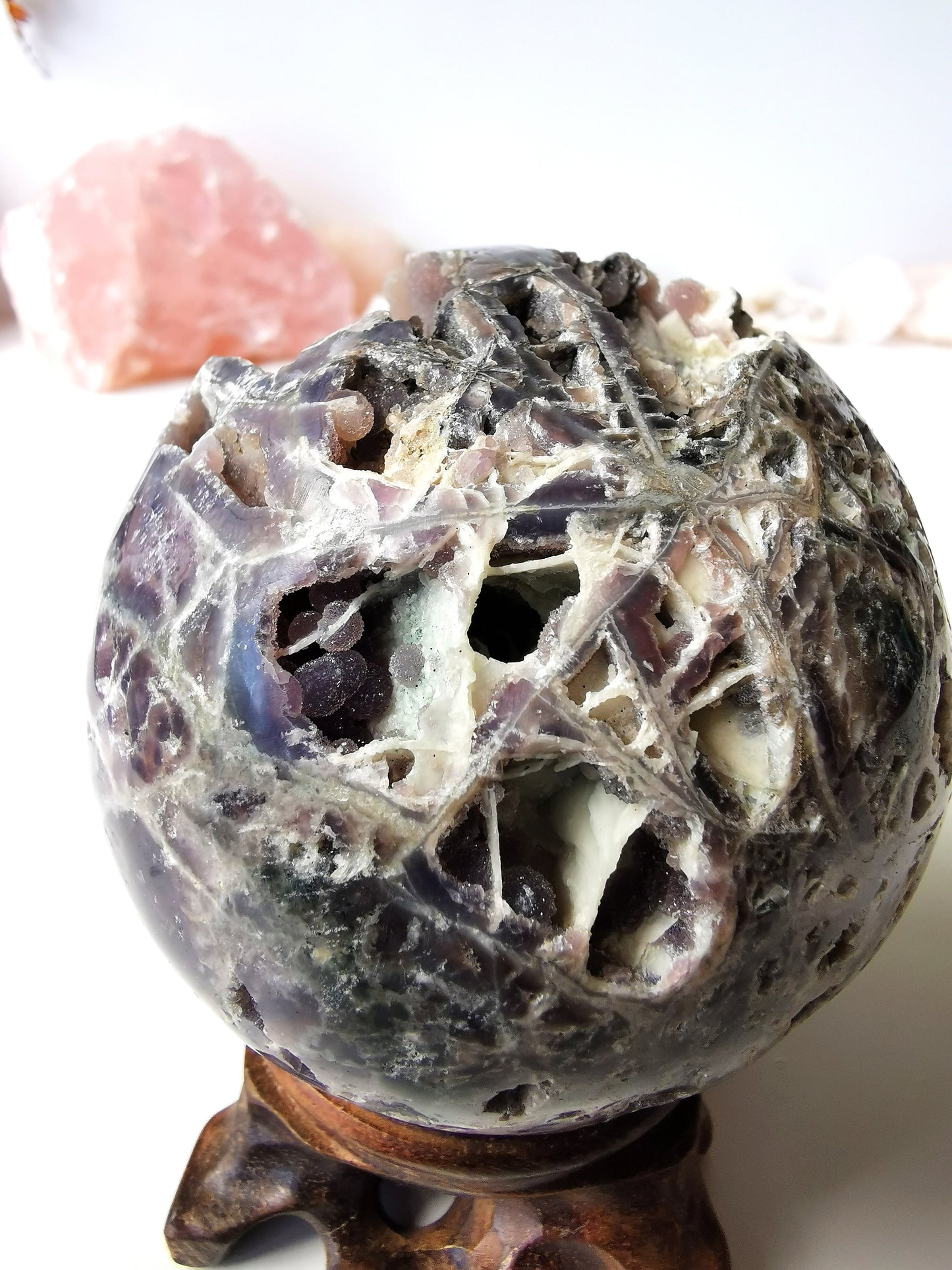 Grape Agate Sphere & stand