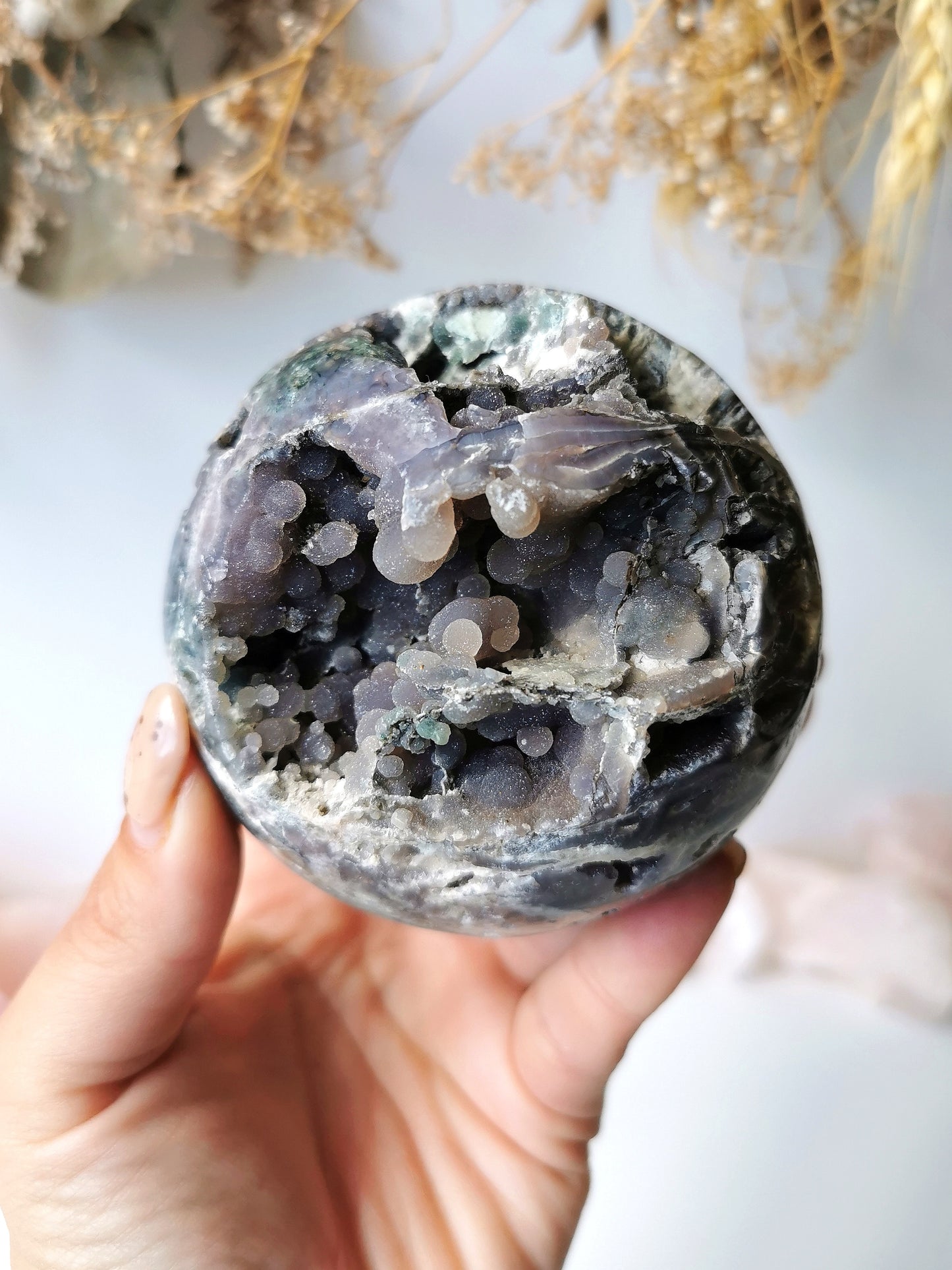 Grape Agate Sphere & stand