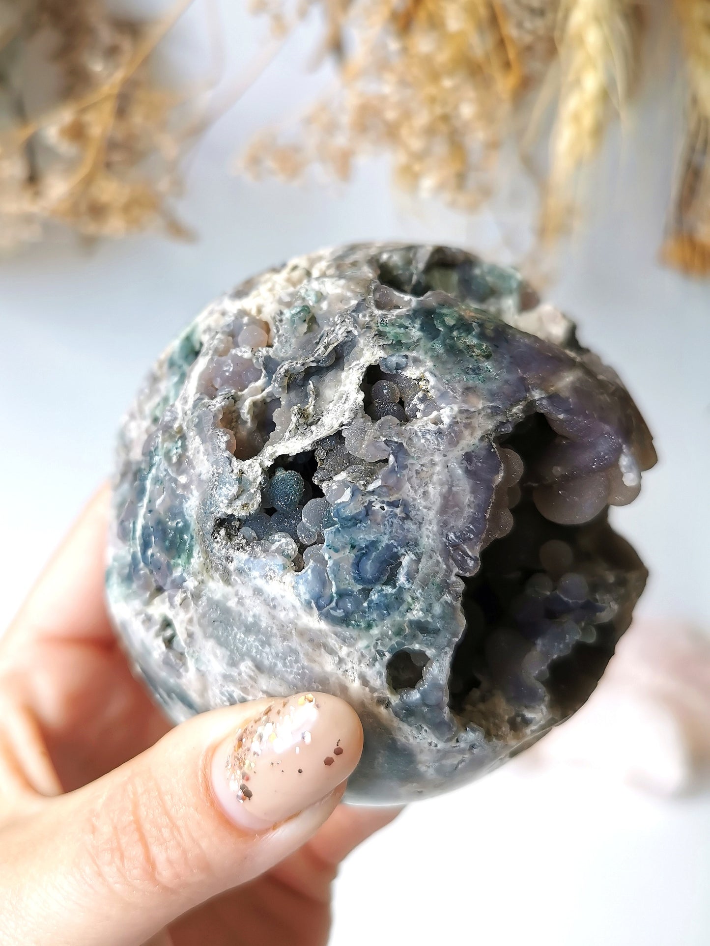 Grape Agate Sphere & stand