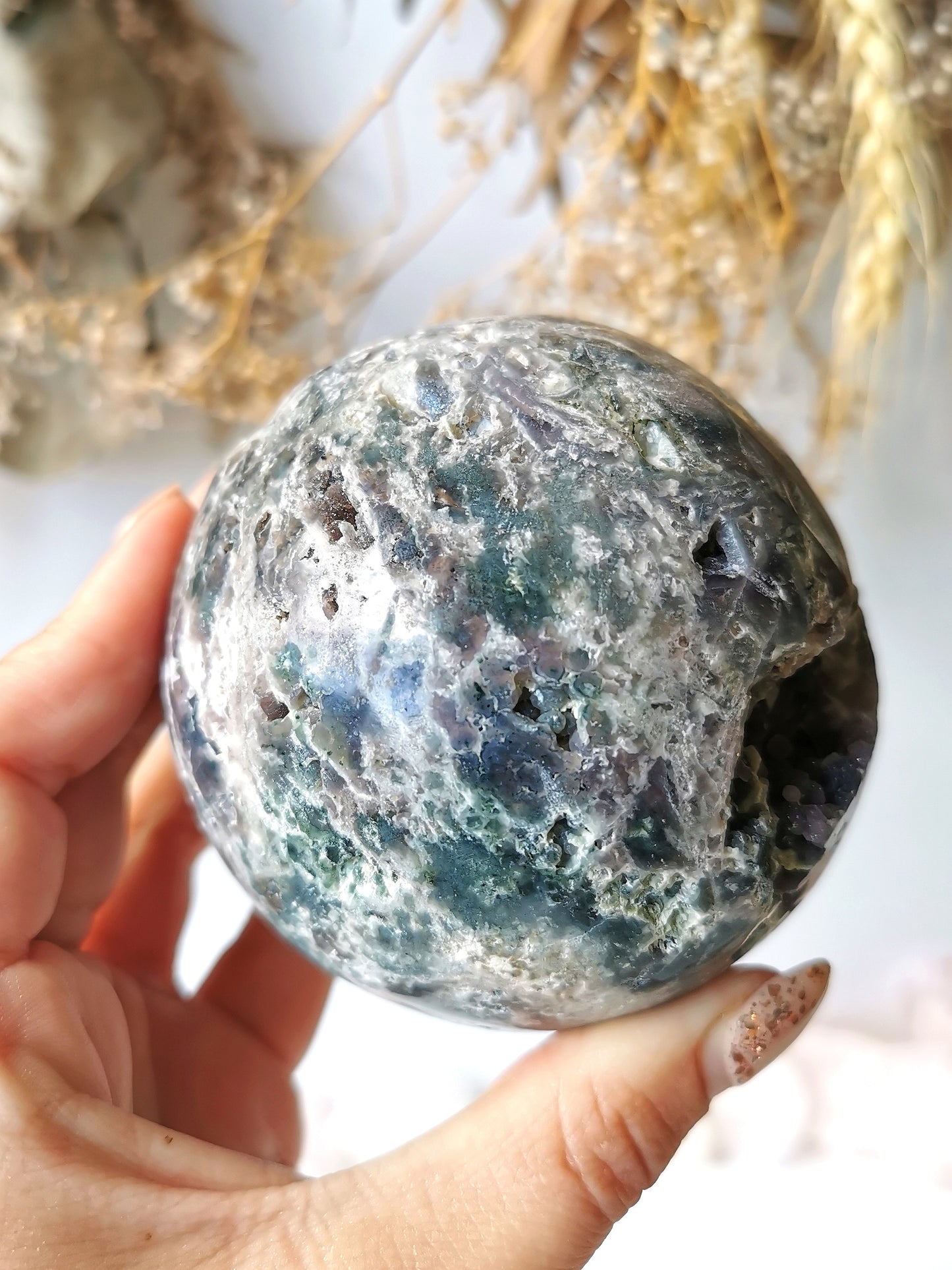 Grape Agate Sphere & stand