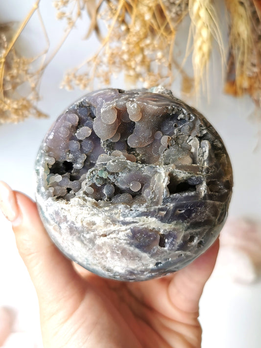 Grape Agate Sphere & stand