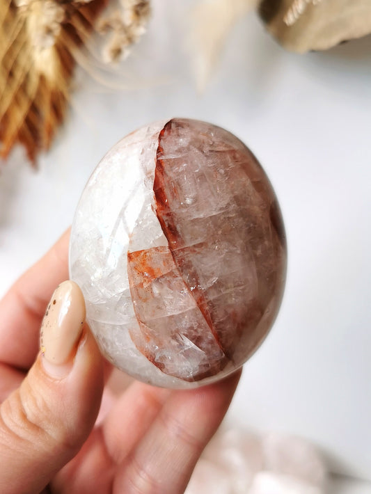 Fire Quartz Palm stone (B)