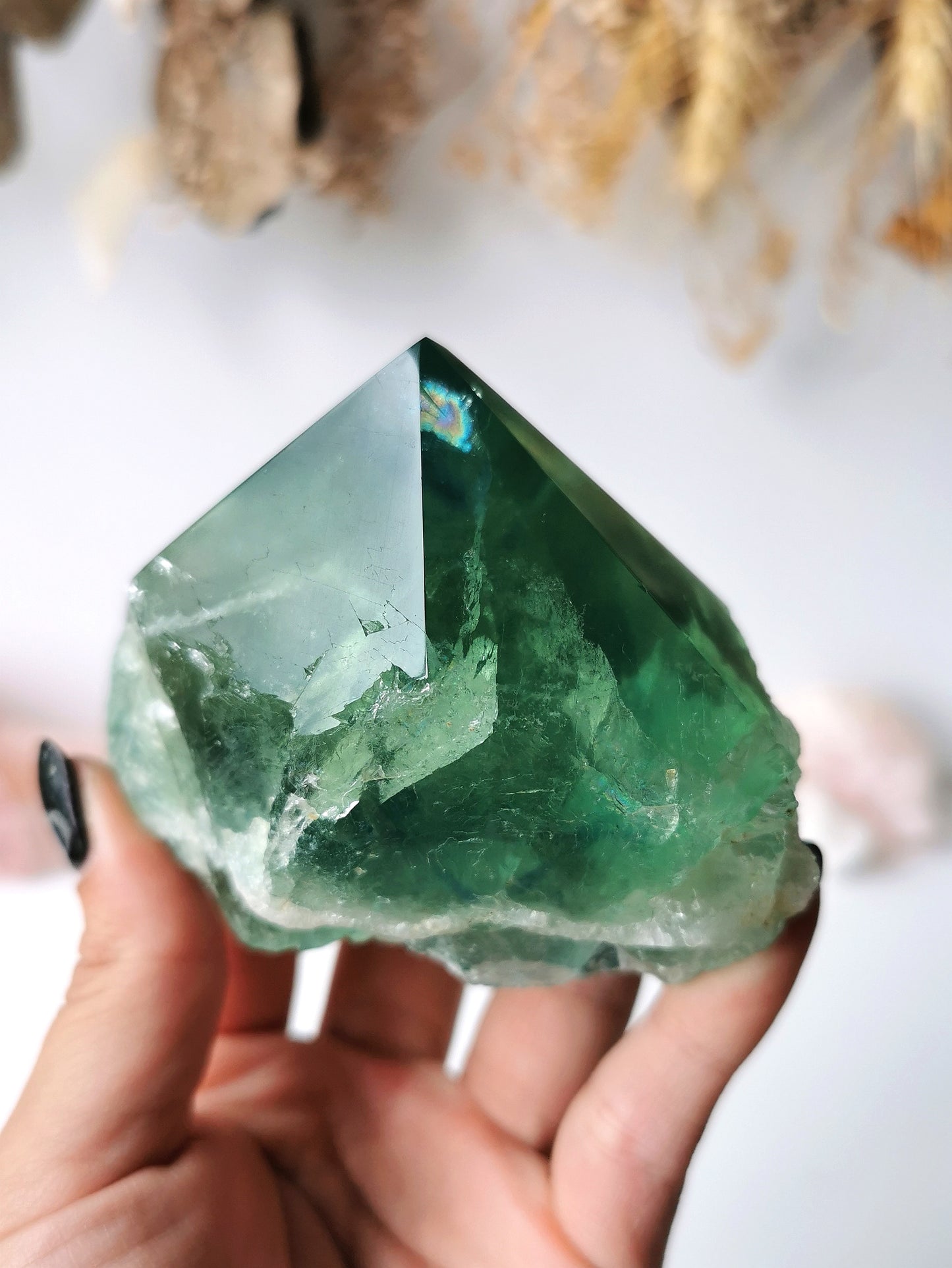 Green Fluorite Cutbase Point