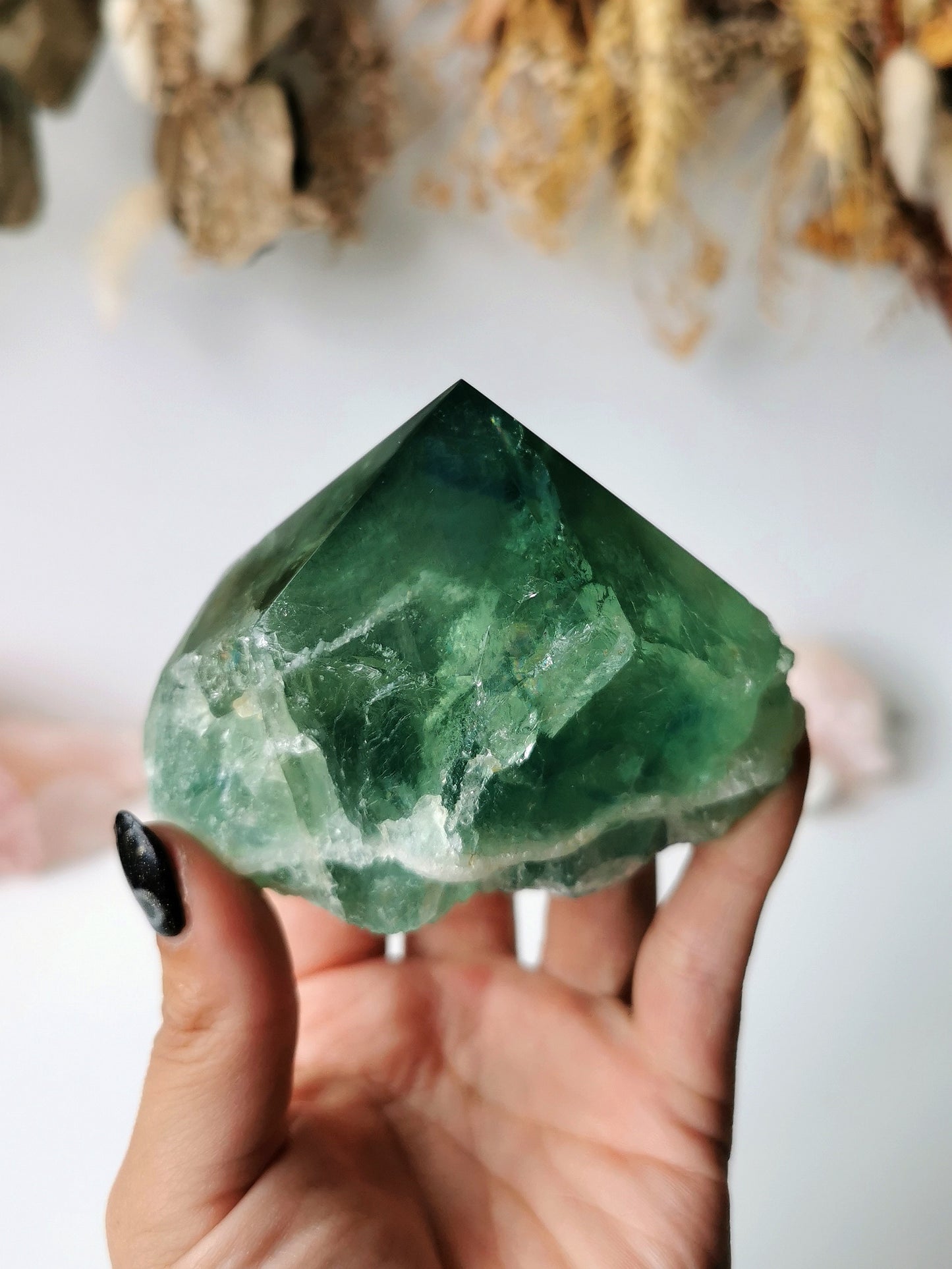 Green Fluorite Cutbase Point