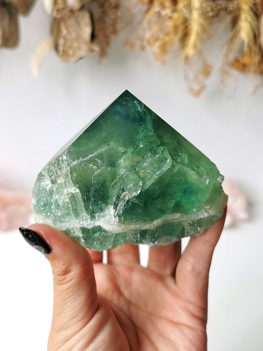 Green Fluorite Cutbase Point