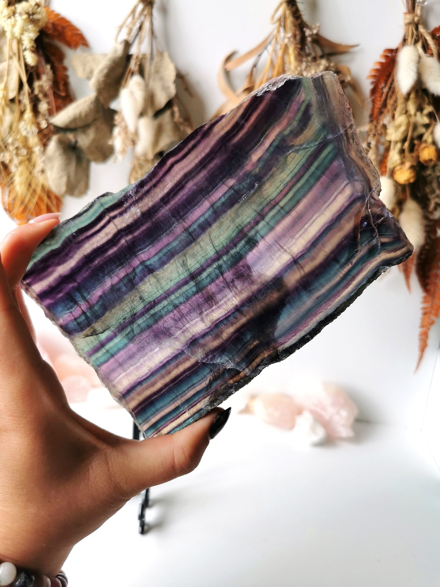 Rainbow Fluorite Slab & Stand