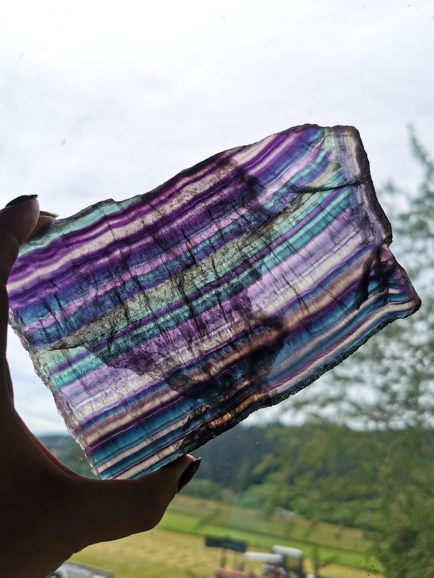 Rainbow Fluorite Slab & Stand