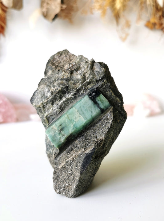 Polished Emerald in Matrix