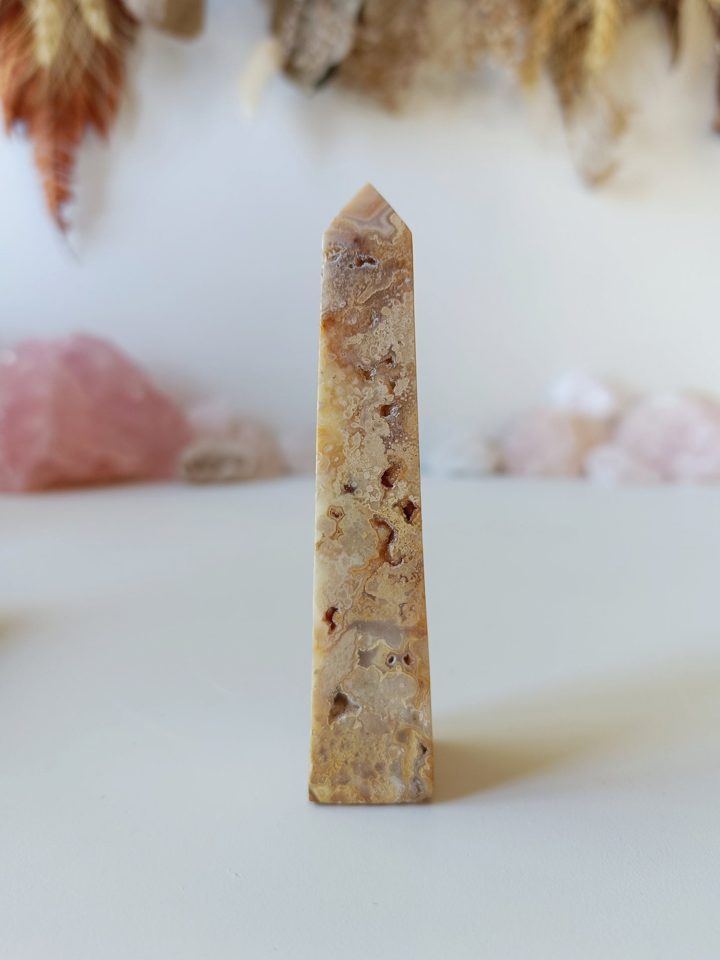 Indonesian Golden Crazy Lace Agate Point