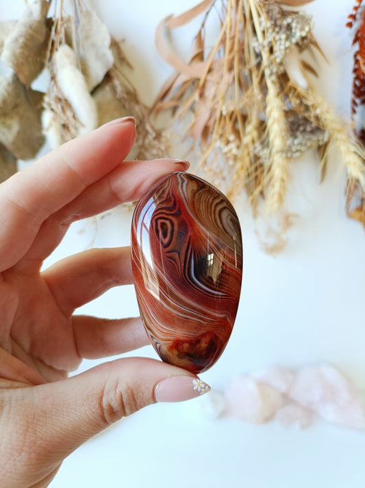 Silk Agate Palm Stone (C)