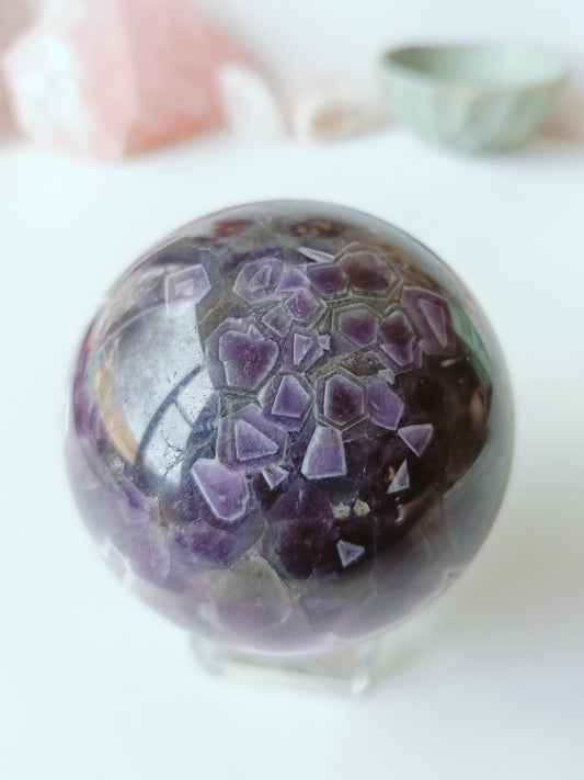 Chevron Amethyst Sphere