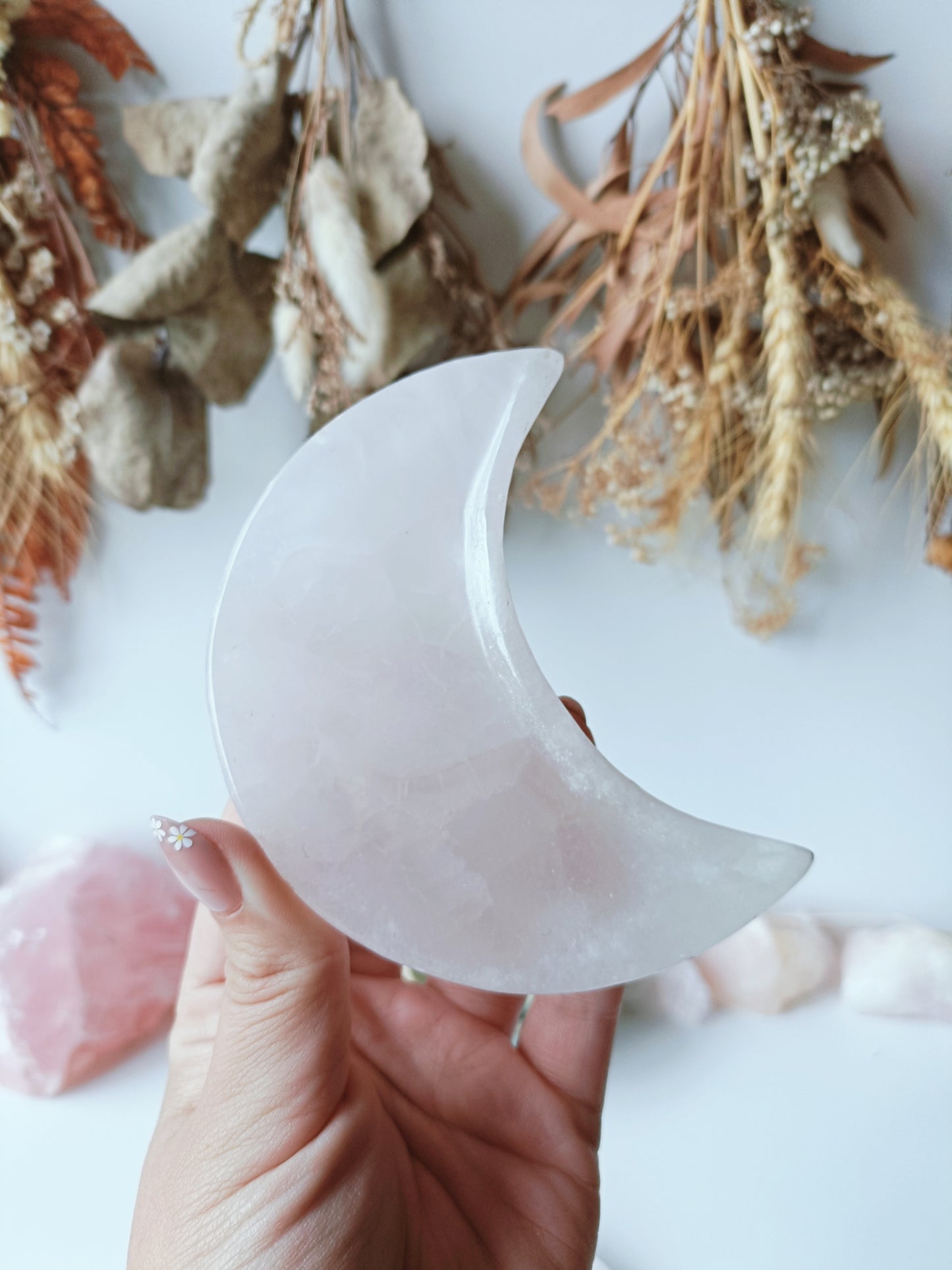 Pink Mangano Calcite Moon Dish (2)