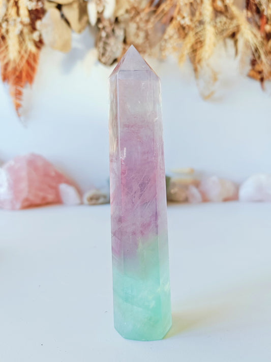 Watermelon Fluorite Tower (B)