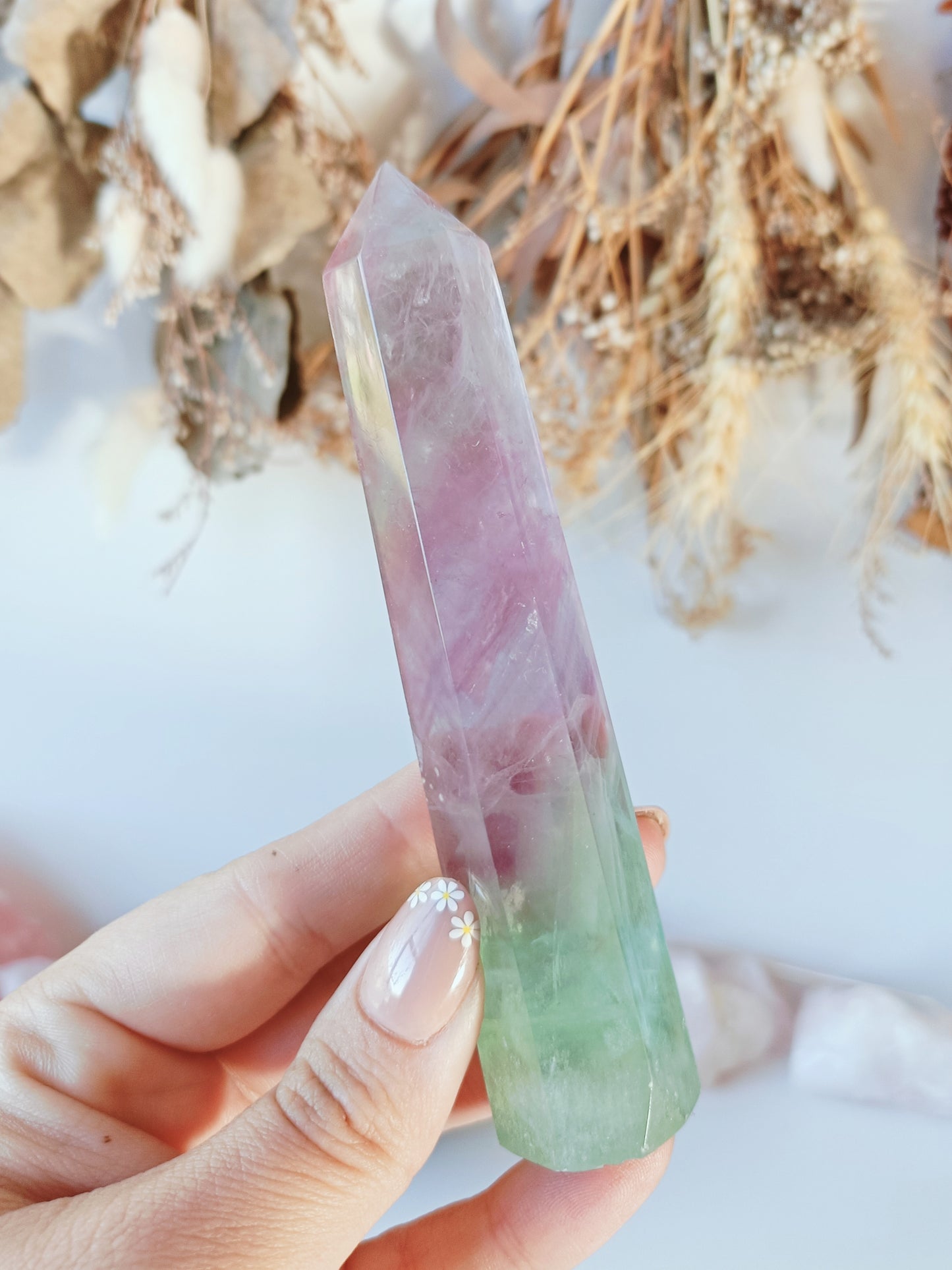 Watermelon Fluorite Tower (B)