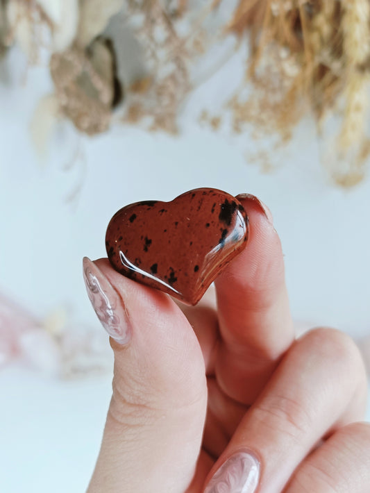 Mahogany Obsidian Little Puf Heart