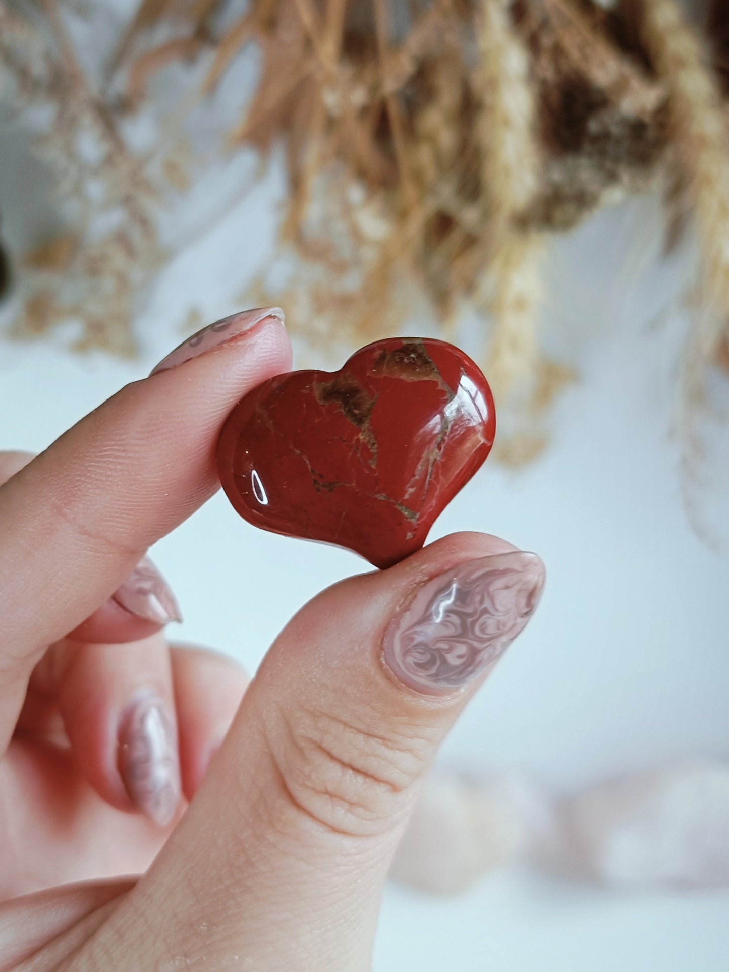 Red Jasper Little Puf Heart